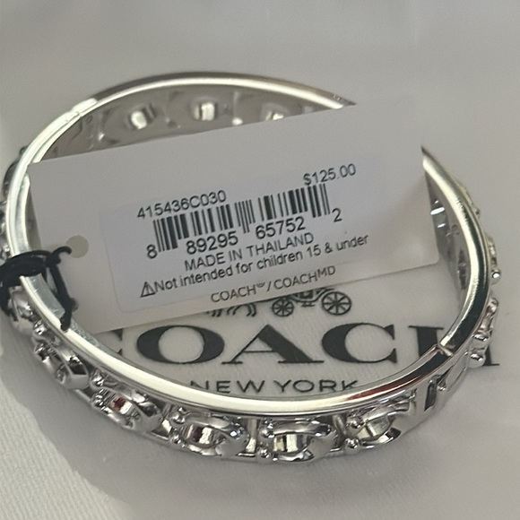 Coach signature silver hinged bangle - Picture 5 of 5